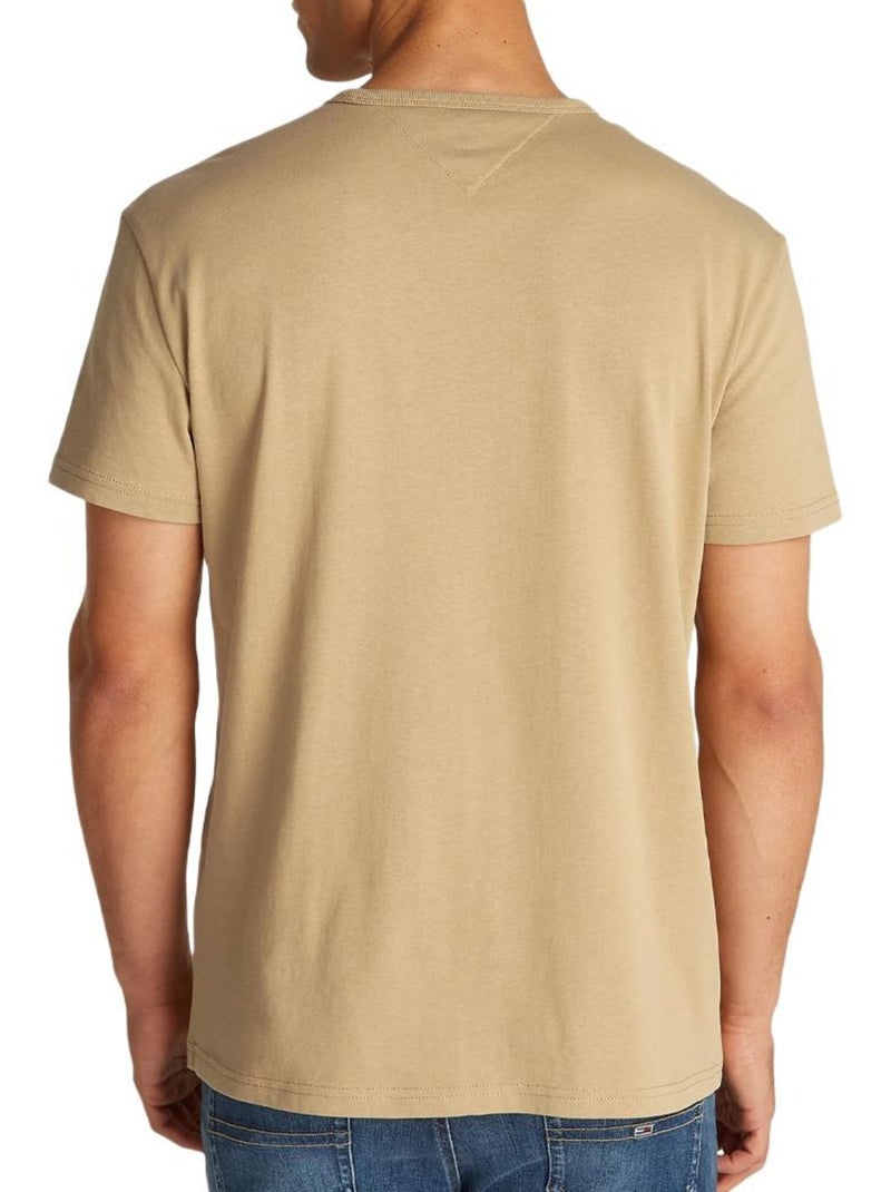 T-shirt Uomo Tommy Jeans con Logo Regolare Beige - Kiabi