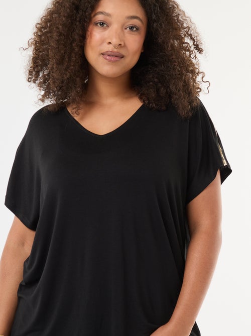 T-shirt 'Vero Moda' scollo a V con paillettes - Kiabi