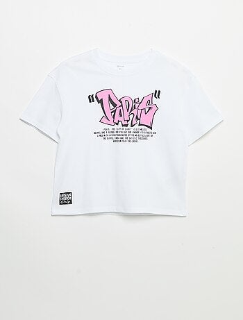 T-shirt vintage con stampa skate a maniche corte