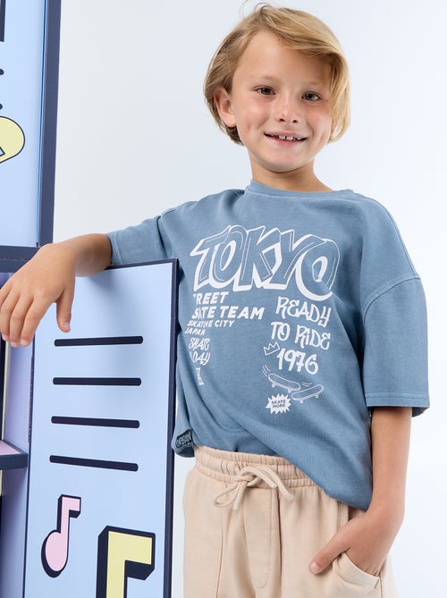 T-shirt vintage con stampa skate a maniche corte - Kiabi