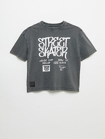 T-shirt vintage con stampa skate a maniche corte