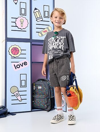 T-shirt vintage con stampa skate a maniche corte