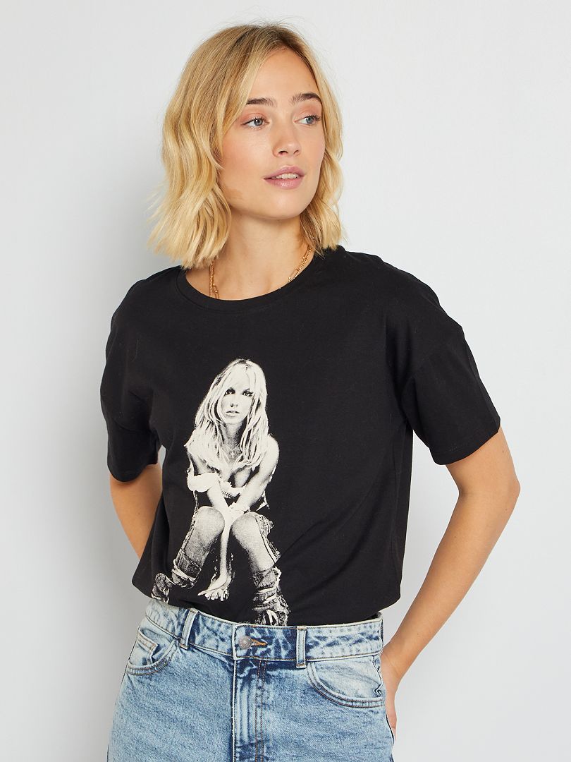 T-shirt vintage stampa 'Britney Spears' NERO - Kiabi