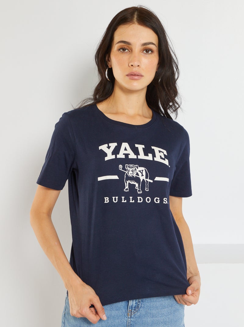 T-shirt 'Yale university' in jersey BLU - Kiabi