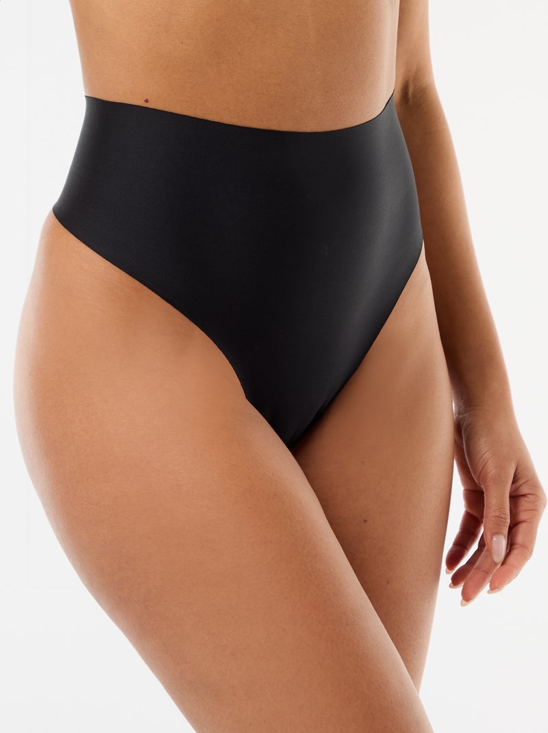 Tanga a vita alta modellante Nero - Kiabi