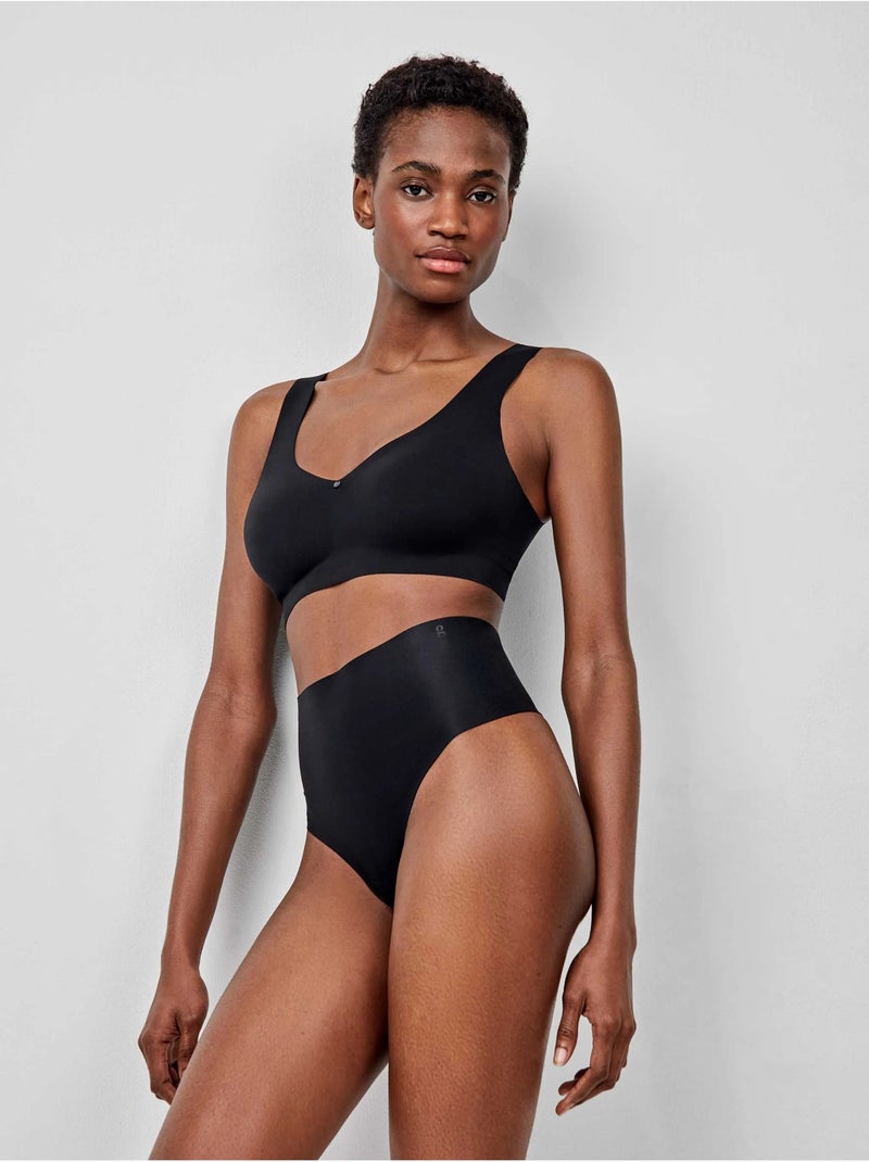 Tanga a vita alta modellante senza cuciture con effetto contenitivo Nero - Kiabi