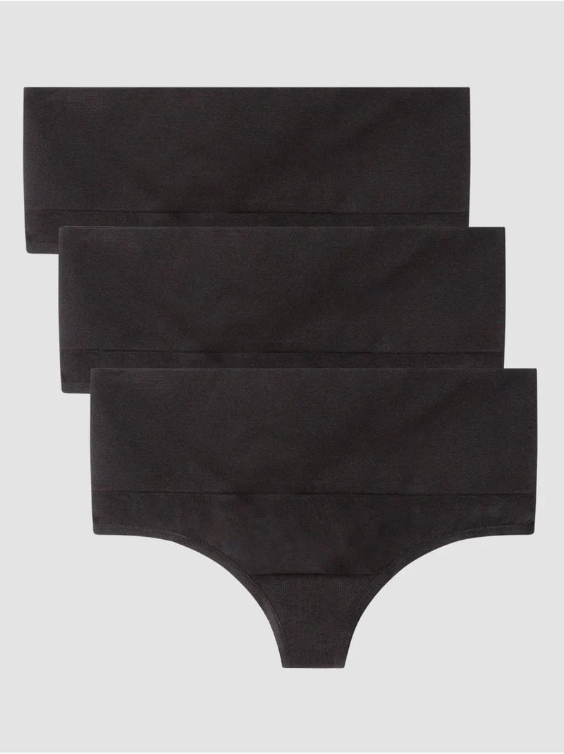 Tanga alto senza cuciture Nero - Kiabi