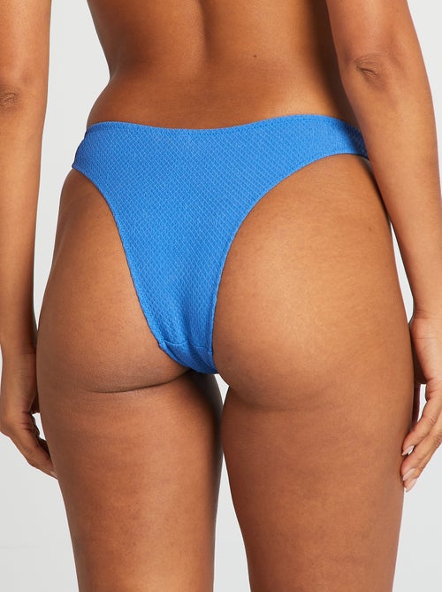 Tanga bikini in maglia goffrata - Kiabi
