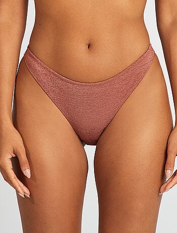 Tanga bikini in maglia testurizzata