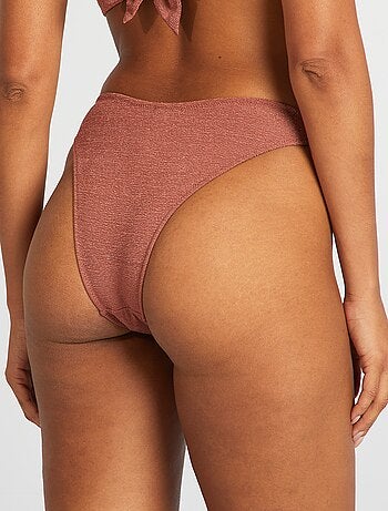 Tanga bikini in maglia testurizzata