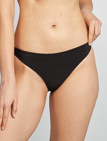 Tanga bikini in maglia testurizzata