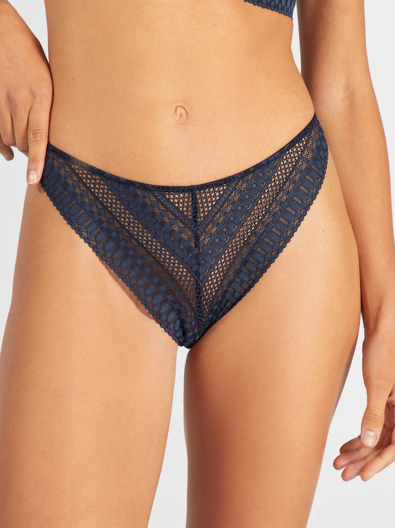 Tanga completamente in pizzo BLU - Kiabi