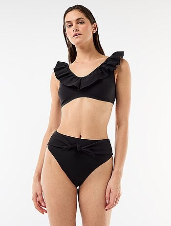 Tanga da bagno a vita alta in microfibra morbida