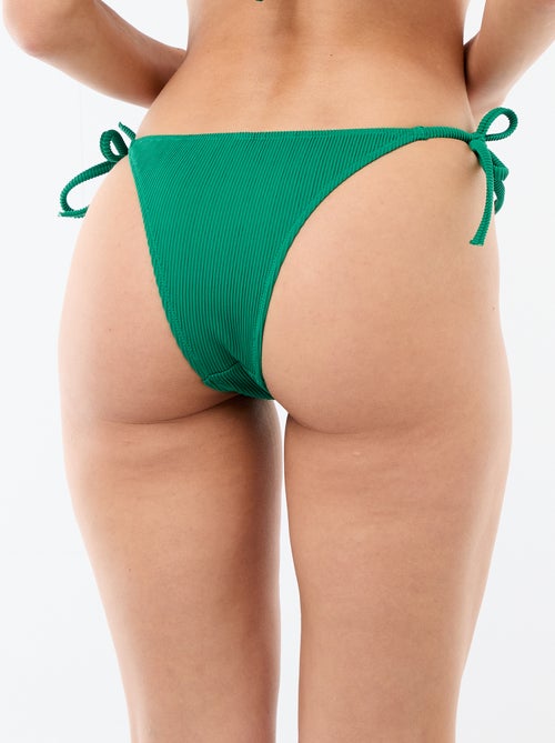 Tanga da bagno in maglia testurizzata con lacci da annodare - Kiabi