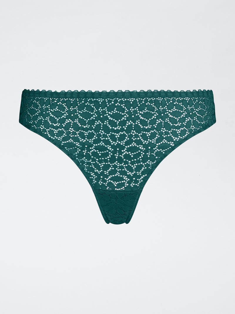 Tanga 'Dim' in pizzo Verde - Kiabi