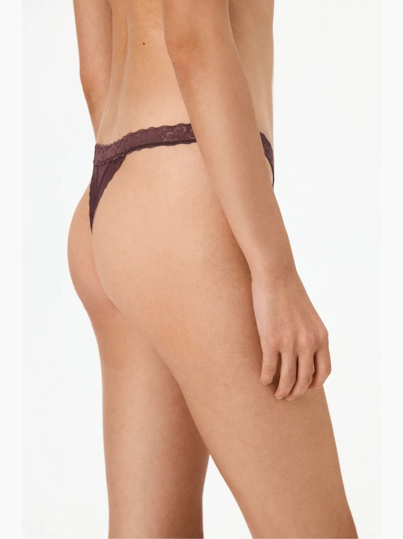 Tanga donna comoda in cotone penti Rosso bordeaux - Kiabi