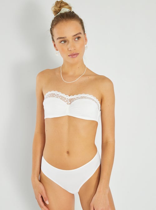 Tanga in microfibra e pizzo - Kiabi