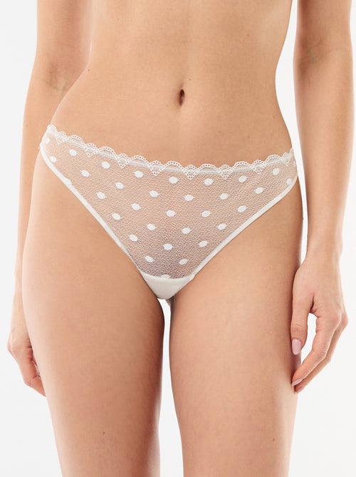 Tanga in pizzo a pois - Kiabi