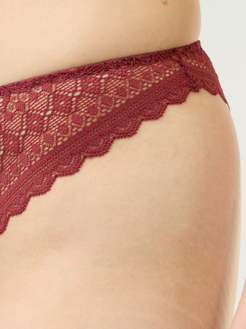 Tanga in pizzo Bordeaux - Kiabi