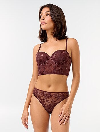 Tanga in pizzo con paillettes