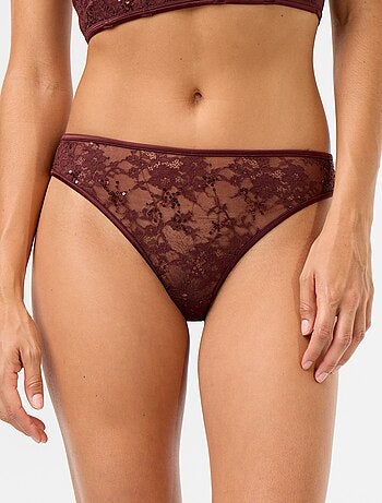 Tanga in pizzo con paillettes