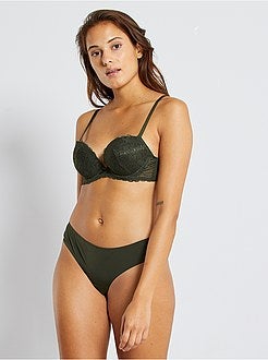 Tanga in pizzo e microfibra - Kiabi