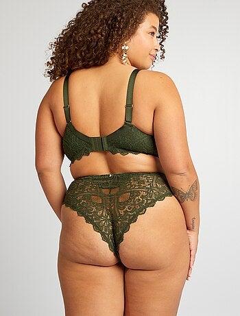 Tanga in pizzo e microfibra