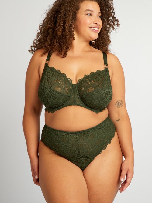 Tanga in pizzo e microfibra - Kiabi