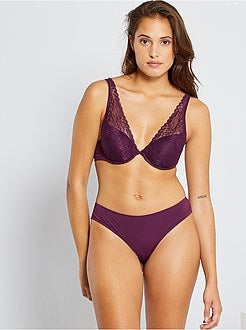 Tanga in pizzo e microfibra - Kiabi