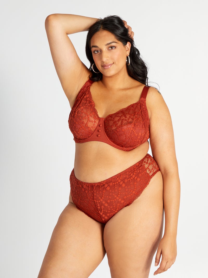 Tanga in pizzo fantasia ARANCIONE - Kiabi