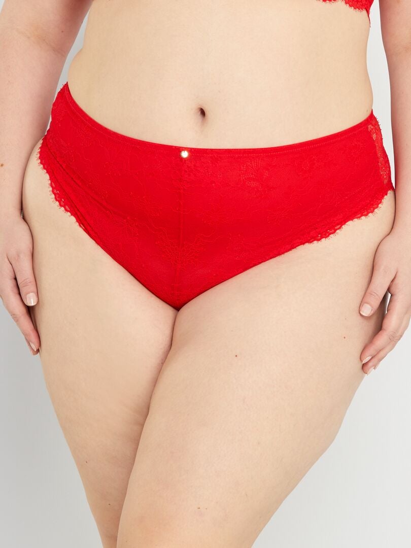 Tanga in pizzo rosso - Kiabi