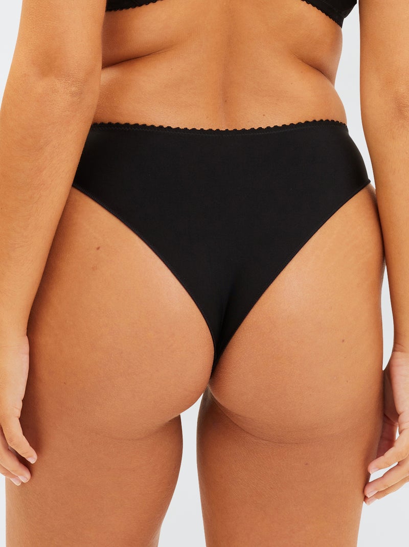 Tanga in pizzo 'Sans Complexe' NERO - Kiabi