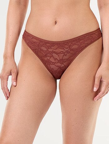 Tanga in pizzo traforato