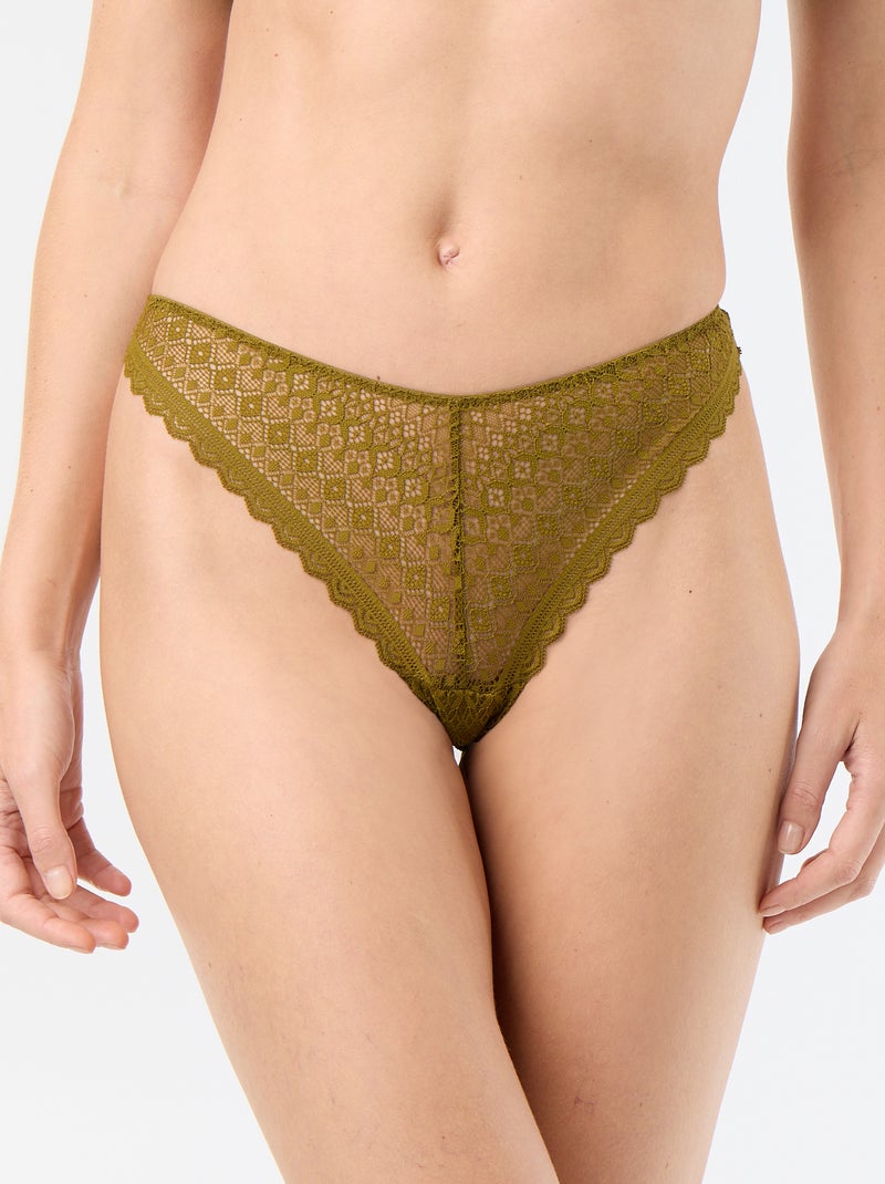 Tanga in pizzo Verde - Kiabi