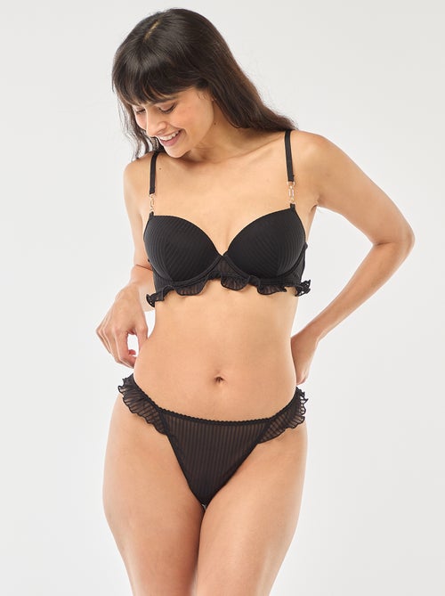 Tanga in tulle a righe - Kiabi