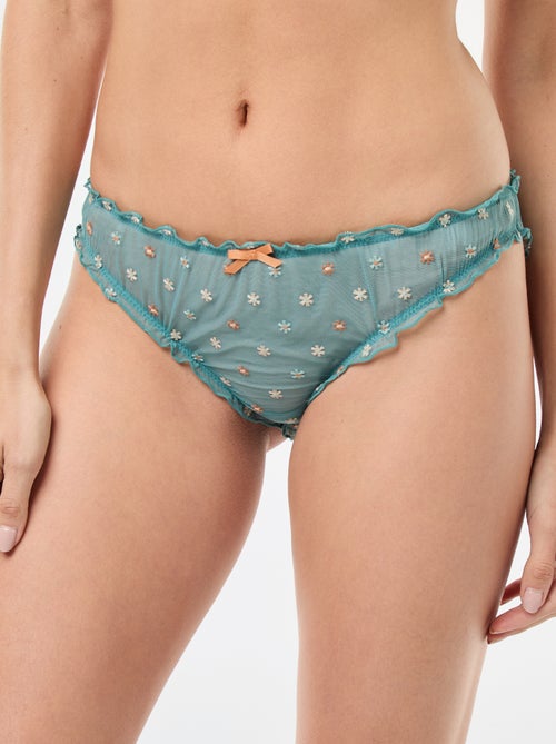 Tanga modello bloomer in tulle - Kiabi