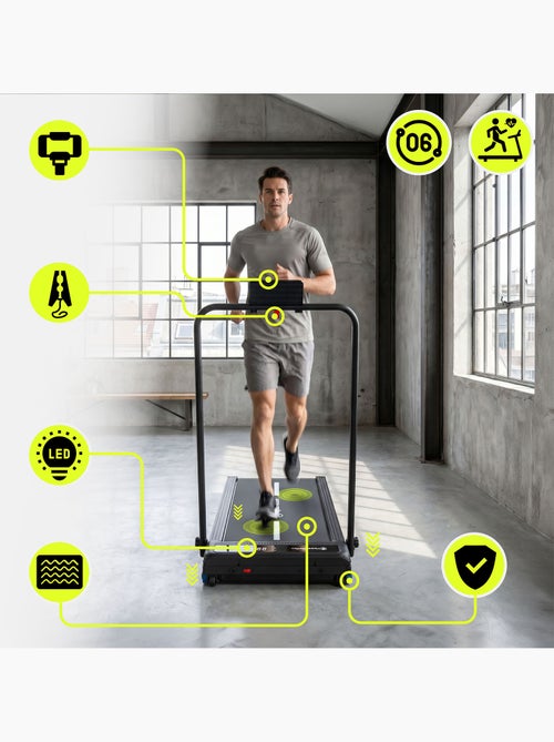 Tapis roulant elettrico 2in1 walkpad hypermotion per camminata e corsa con inclinazione e programmi - Kiabi
