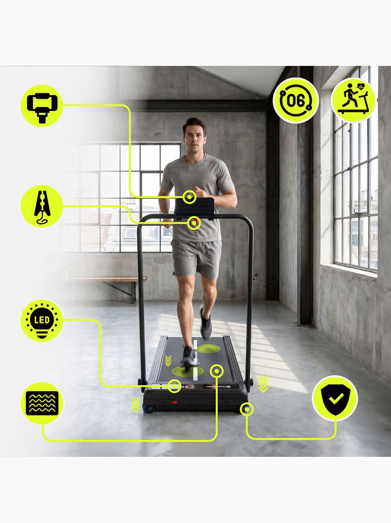 Tapis roulant elettrico 2in1 walkpad hypermotion per camminata e corsa con inclinazione e programmi Nero - Kiabi