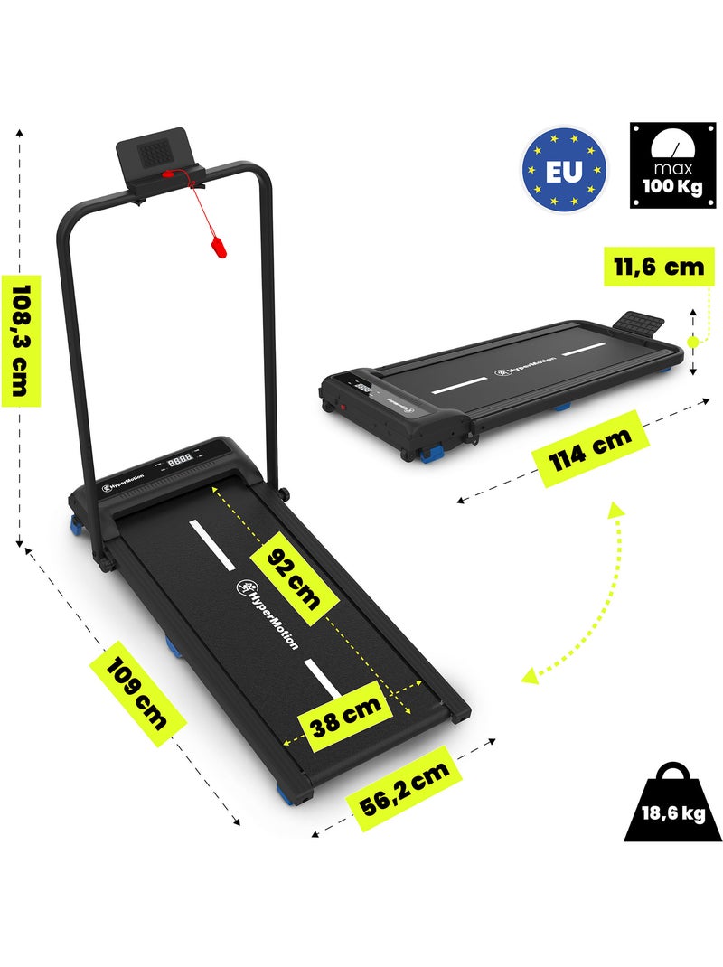 Tapis roulant elettrico 2in1 walkpad hypermotion per camminata e corsa con inclinazione e programmi Nero - Kiabi