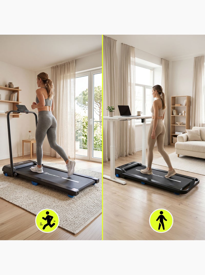 Tapis roulant elettrico 2in1 walkpad hypermotion per camminata e corsa con inclinazione e programmi Nero - Kiabi