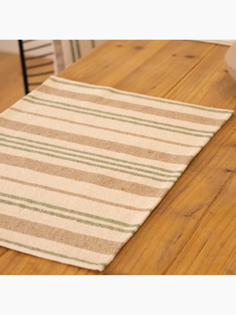Tappetino a strisce di cotone spesso Verde oliva - Kiabi