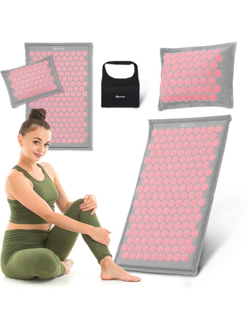 Tappetino da agopressione 3 in 1 hypermotion con cuscino ergonomico per relax muscolare e benessere - Kiabi