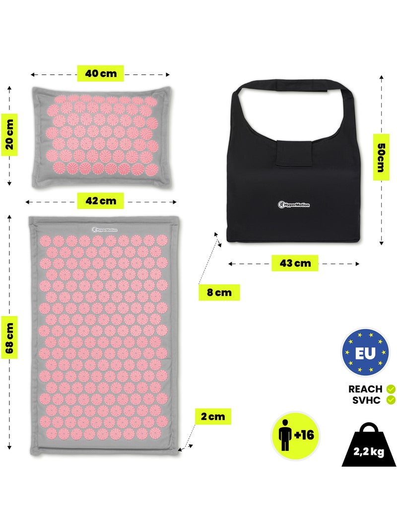 Tappetino da agopressione 3 in 1 hypermotion con cuscino ergonomico per relax muscolare e benessere Rosa - Kiabi