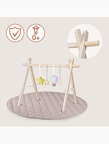 Tappetino da gioco LIONELO Anice con arco in legno - Pieghevole - Tappetino da 2 cm