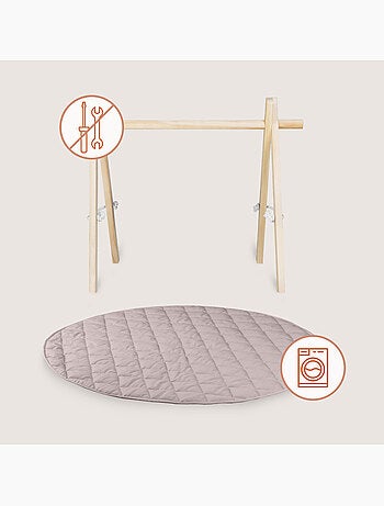 Tappetino da gioco LIONELO Anice con arco in legno - Pieghevole - Tappetino da 2 cm