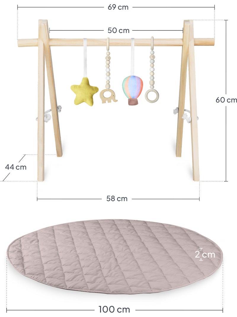 Tappetino da gioco LIONELO Anice con arco in legno - Pieghevole - Tappetino da 2 cm Multicolore - Kiabi