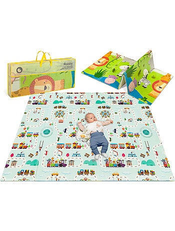 Tappetino da gioco LIONELO Robby - 180x200 cm - Tappetino bifacciale - Buon isolamento del pavimento