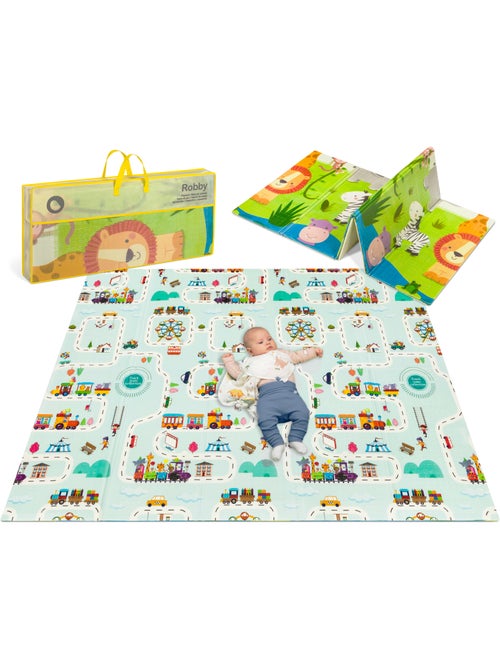 Tappetino da gioco LIONELO Robby - 180x200 cm - Tappetino bifacciale - Buon isolamento del pavimento - Kiabi Tappetino da gioco LIONELO Robby - 180x200 cm - Tappetino bifacciale - Buon isolamento del pavimento - Kiabi