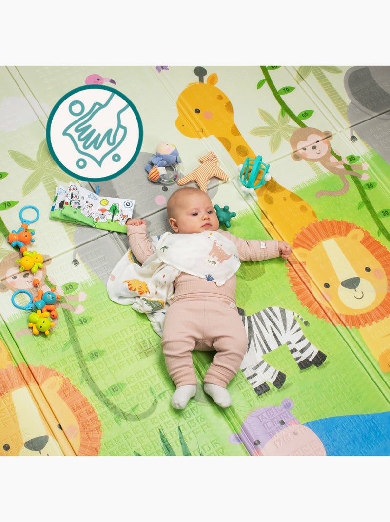 Tappetino da gioco LIONELO Robby - 180x200 cm - Tappetino bifacciale - Buon isolamento del pavimento Blu Multicolore - Kiabi