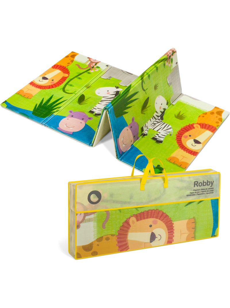 Tappetino da gioco LIONELO Robby - 180x200 cm - Tappetino bifacciale - Buon isolamento del pavimento Blu Multicolore - Kiabi